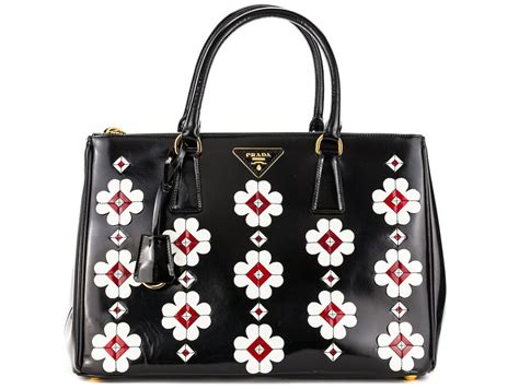 prada bag flower black|prada quilted bags.